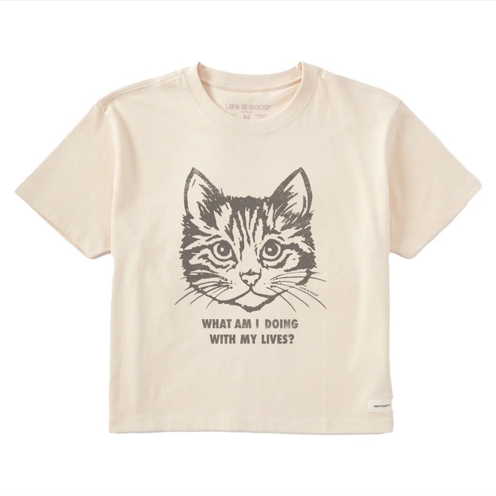 Women's Cat Lives Short Sleeve Crusher Boxy Tee